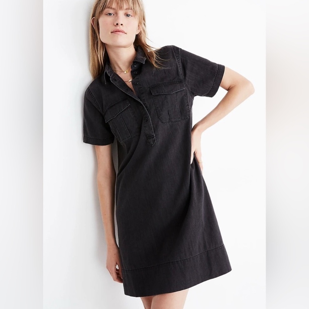 Madewell Black Denim Mini Dress